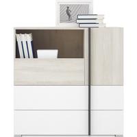 KOMMODE BERGAMO 90/90/40cm mit 3 Schubladen 1 Türen Eichefarben - Eichefarben, Holzwerkstoff (90/90/40cm) - MASSENO