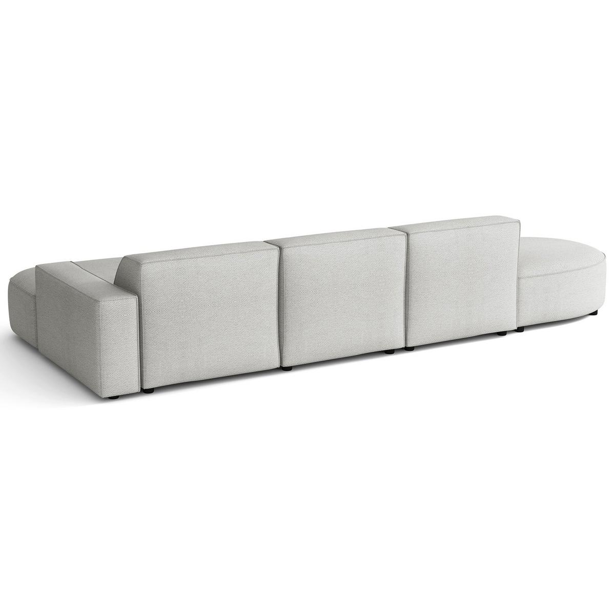 ECKSOFA Sallmo L-Form, 3-Sitzer, rechts 358 cm - Hellgrau/Schwarz, Kunststoff/Textil (358/166cm) - Selsey