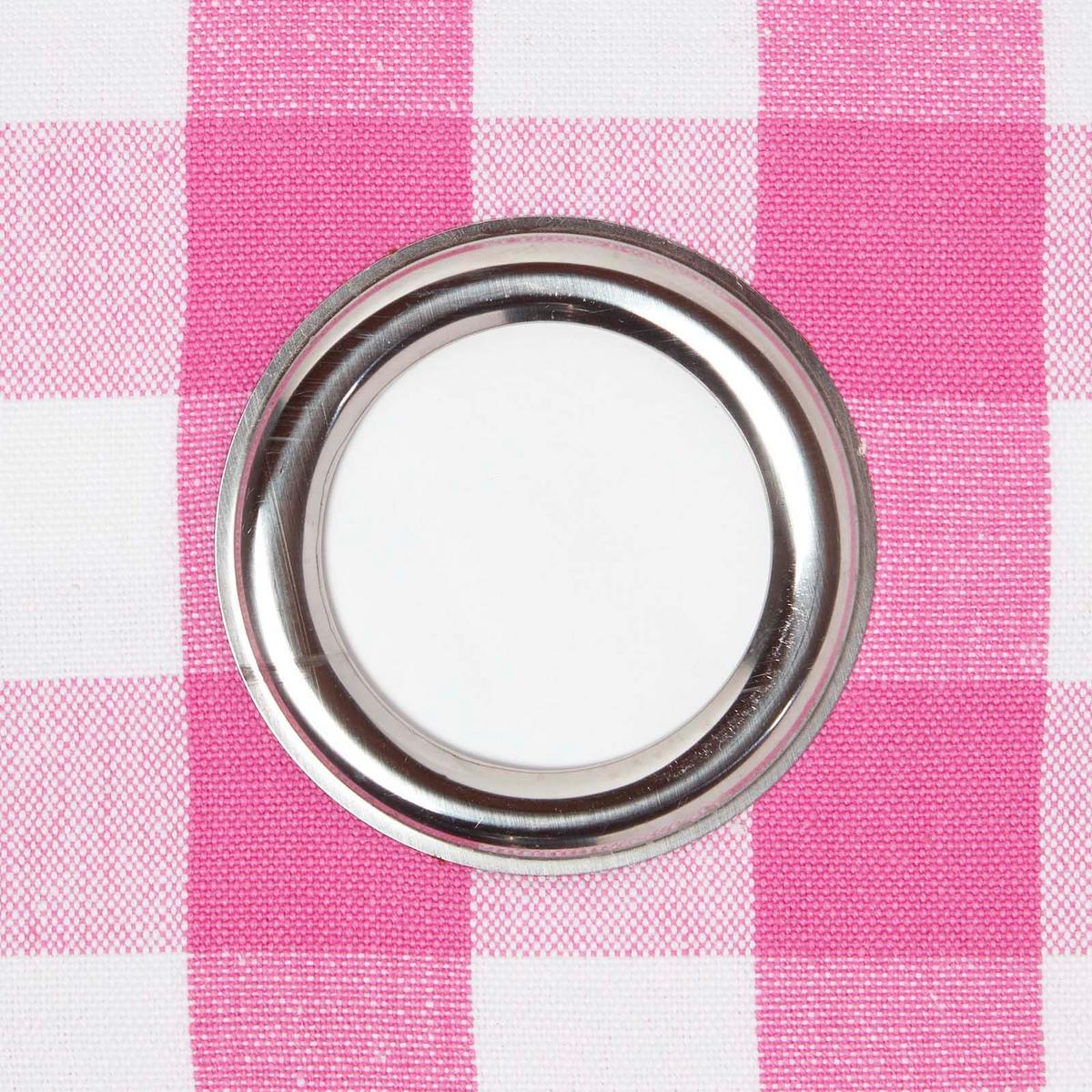 ÖSENVORHANG Karomuster blickdicht 2er-Set, 117/137 cm - Pink, Textil (117/137cm) - Homescapes
