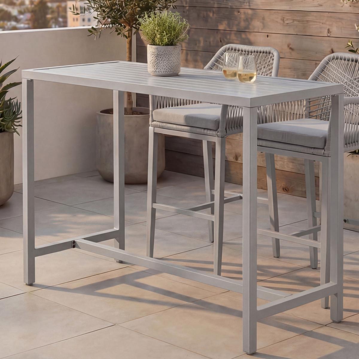 STEHTISCH eckig Grau - Grau, Metall (65/130/105cm) - MCW