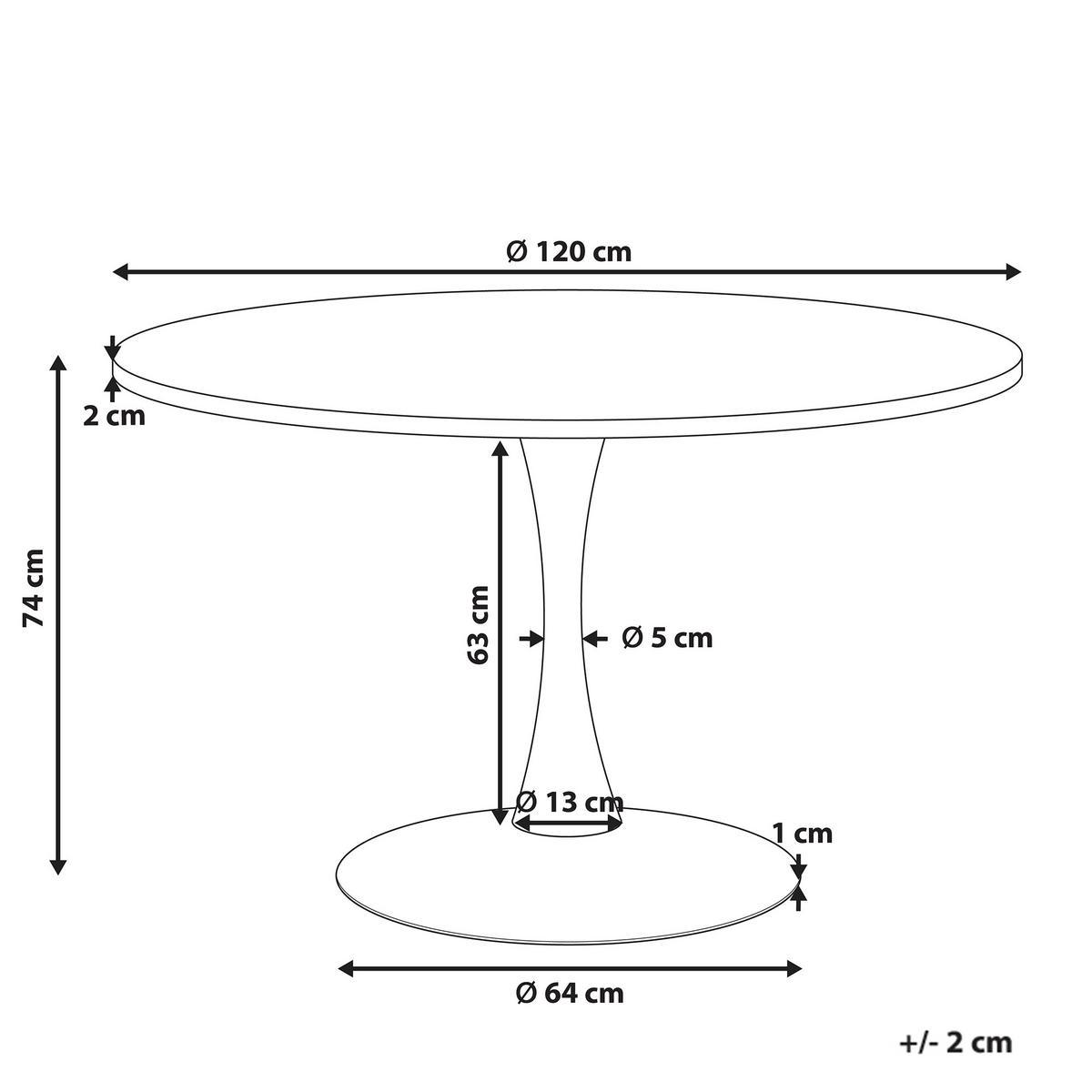 ESSTISCH Schwarz 120/120 cm Boca - Schwarz, Holzwerkstoff (120/120/74cm) - Beliani