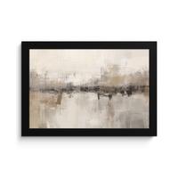 POSTER MIT RAHMENGERAHMTES BILD Moderne Kunst - Abstrakt - Beige 30x20 cm - Beige, Papier (30/20cm) - MuchoWow