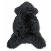 SCHAFFELL Natur Lammfell Weich Flauschig Wohnteppich, Schwarz, ca. 110 cm - Schwarz, Fell (60/110cm) - Provellus