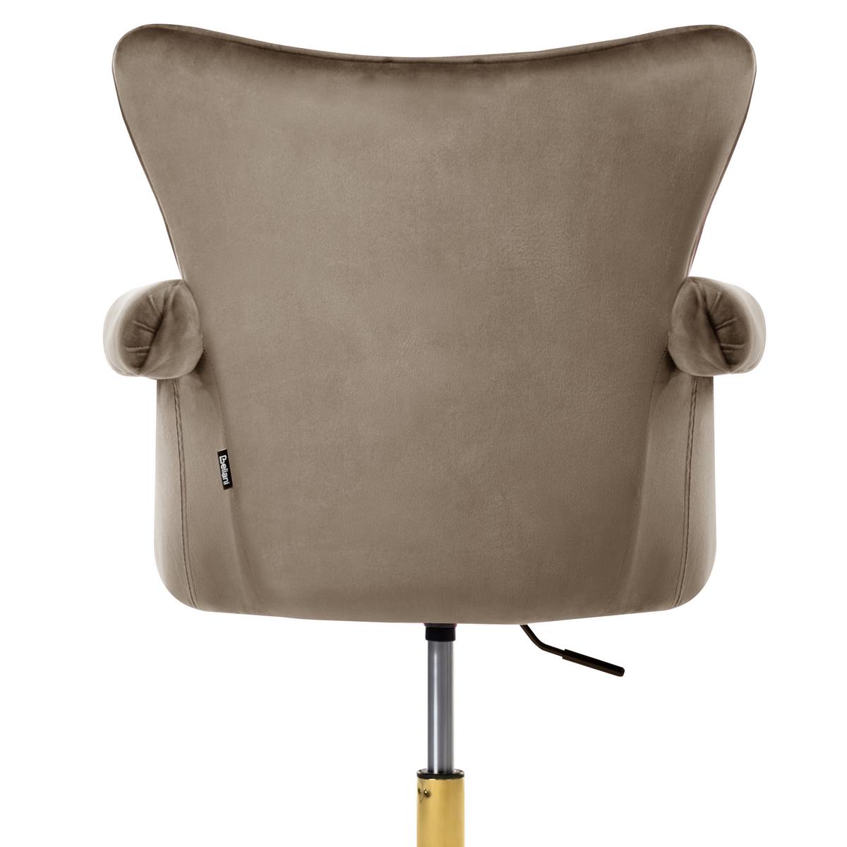 SCHREIBTISCHSTUHL Samtstoff Braun Velencia - Braun, Textil (64/85/60cm) - Beliani