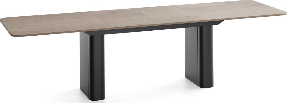 ESSTISCH Riven rechteckig ausziehbar verlängerbar mit Butterfly-Auszug, Eiche Braun 180-276/90/76 cm - Eichefarben/Schwarz, Holzwerkstoff/Metall (90/276/76cm) - WFL GROUP