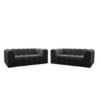 SOFASET Solvie 2-2 In Moly - Anthrazit, Holzwerkstoff/Textil (200/75/106cm) - Fun Möbel