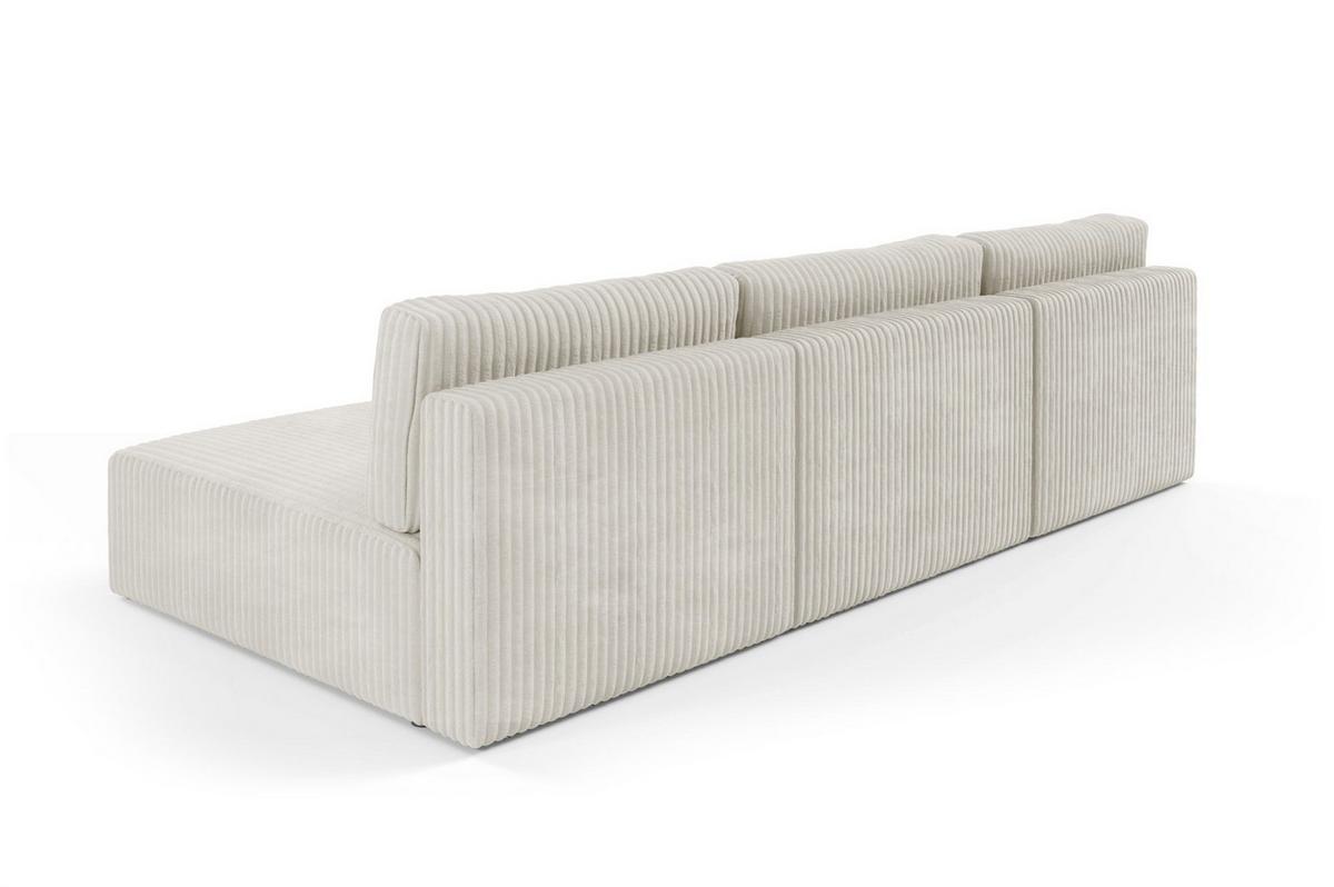 WOHNLANDSCHAFT Natalia - Creme, Holzwerkstoff/Textil (304/85/149cm) - Fun Möbel