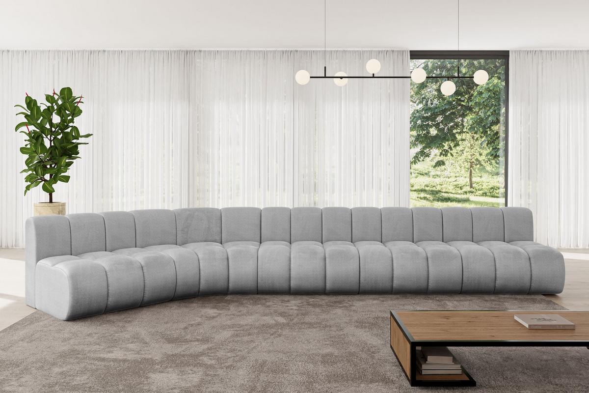 ECKSOFA modulares Sofa Montra-L3 - 472x174x70 cm Grau - Hellgrau, Holzwerkstoff/Textil (472/174cm) - ALTDECOR