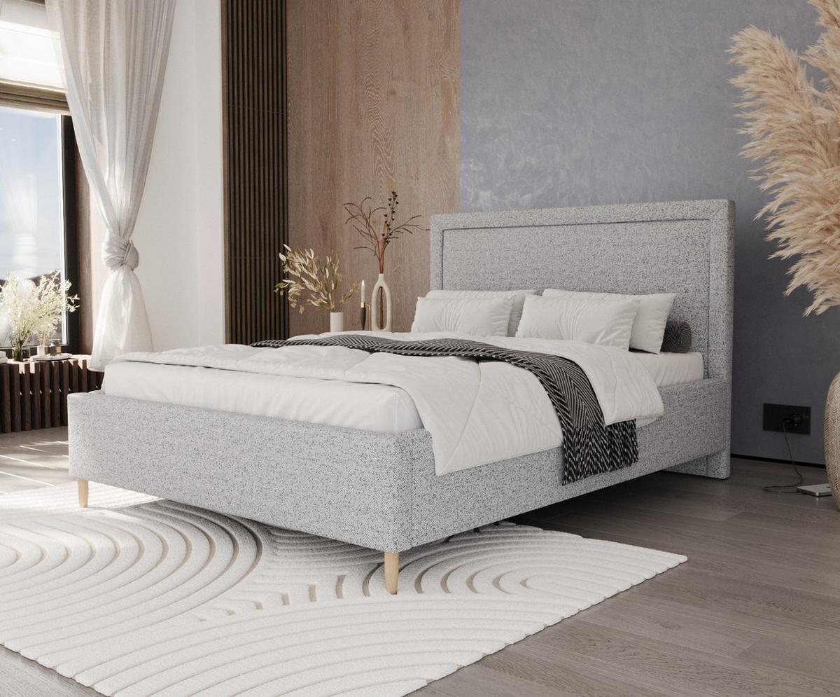 POLSTERBETT Vega 140/200 cm Grau im Riva Stoff - Naturfarben/Grau, Holz/Holzwerkstoff (140/200cm) - AltaBeds