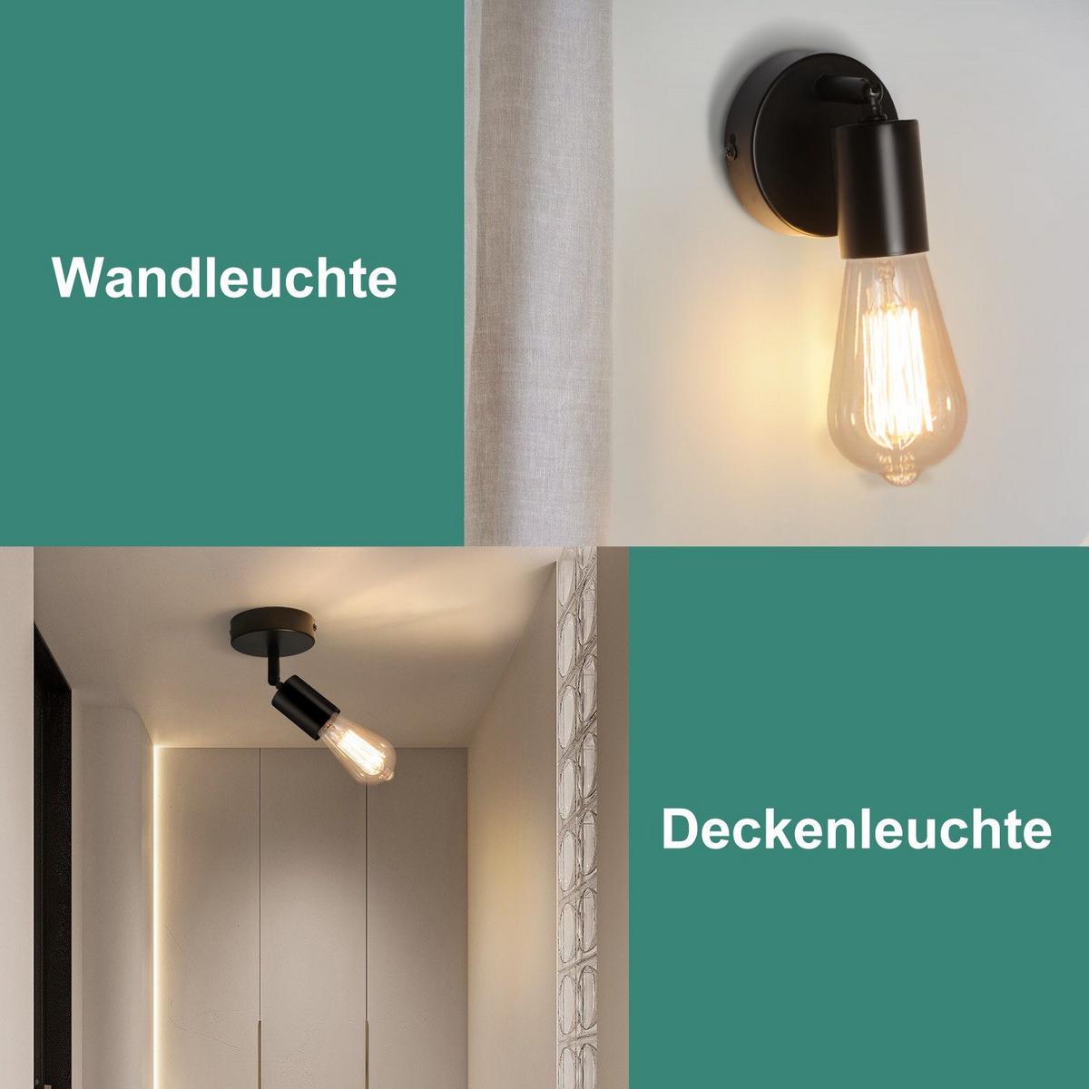 DECKENSTRAHLER Laser 1-flammig 9/9/14 cm - Schwarz, Metall (9/9/14cm) - Nettlife