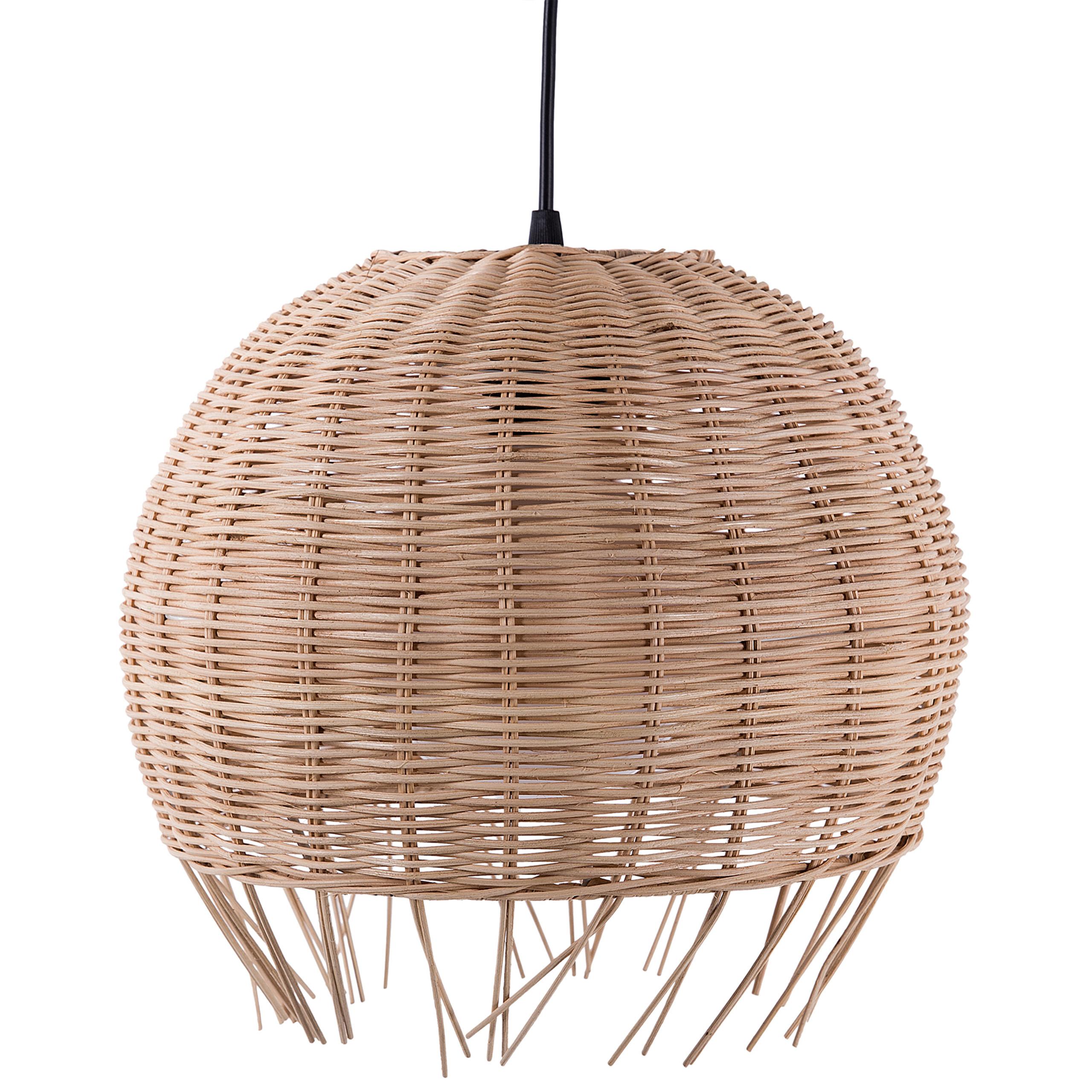HÄNGELEUCHTE Drino 27/27/150 cm - Beige, Naturmaterialien (27/27/150cm) - Beliani