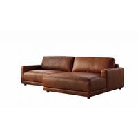 ECKSOFA MARLIN Braun Lederfaserstoff - Schwarz/Braun, Leder/Kunststoff (168/262cm) - KAWOLA