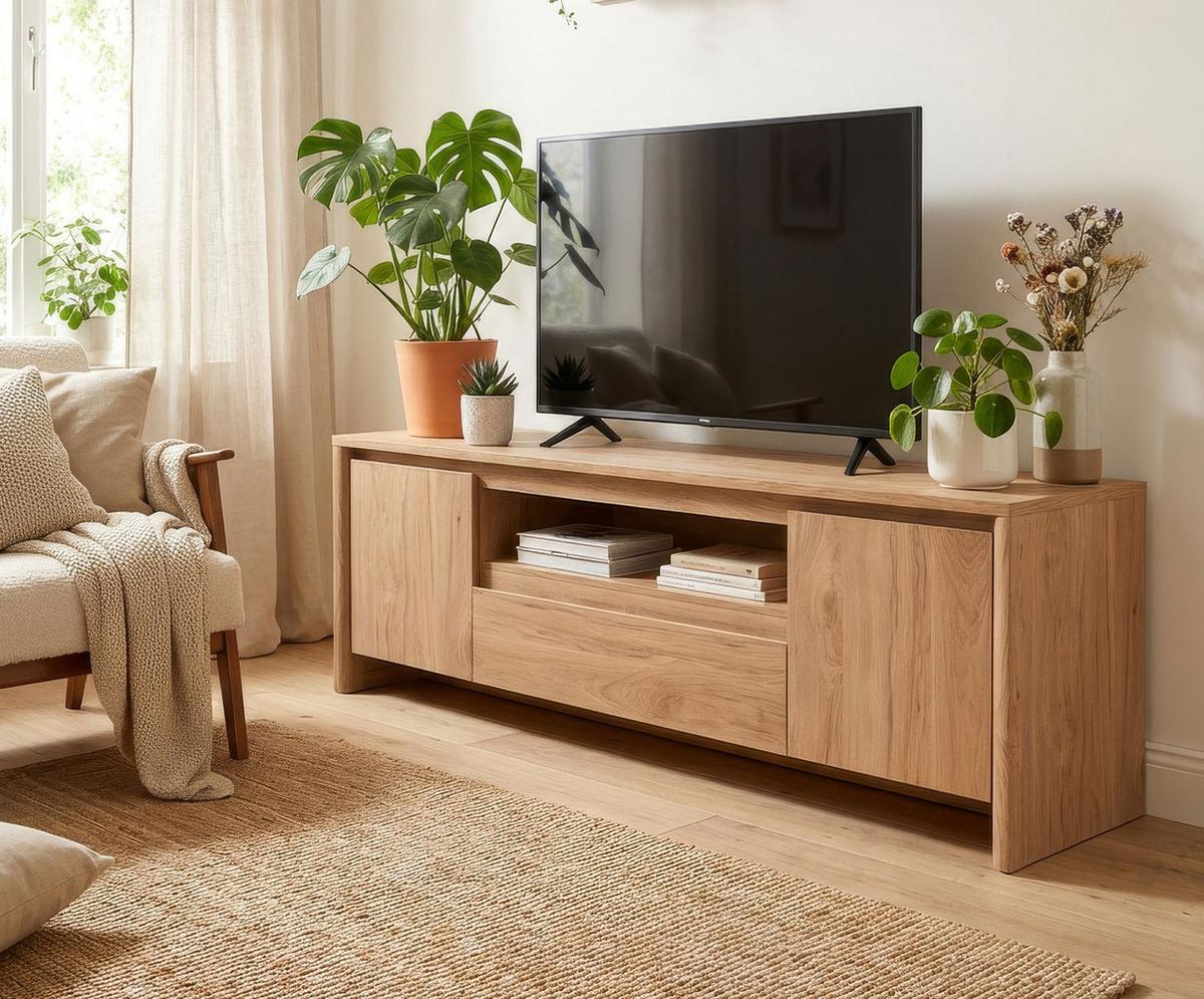 TV-LOWBOARD Hickory Walnuss 164 x 59 cm, TV Unterteil in modernem Design - Walnussfarben, Holzwerkstoff (163.5/59/40cm) - Furn.Design