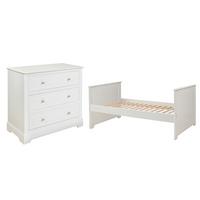 BABYZIMMER 2-teilig Marylou Weiß - Weiß, Holzwerkstoff (146/90/78cm) - Petits-meubles