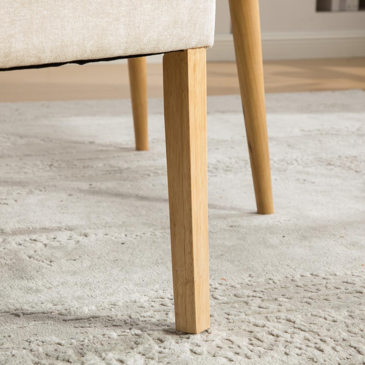 ESSZIMMERSTÜHLE 2er-set aus chenille und massivholz, mit nietenverzierung und federkern - Beige, Textil (62.5/92/45cm) - Urban Meuble