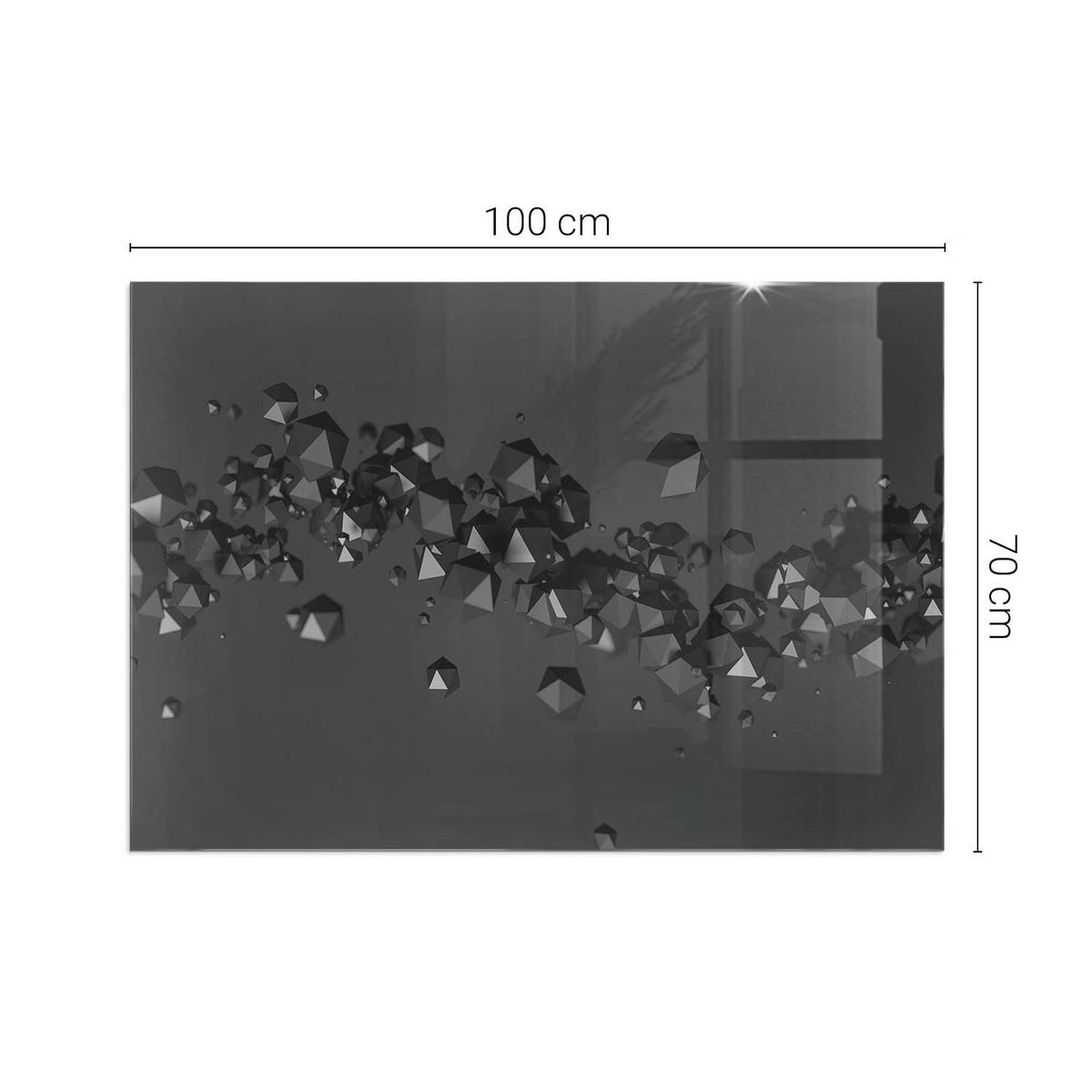 GLASPLATTE für Kamin 100x70 cm - Schwarz, Glas (100/70/0.4cm) - TULUP