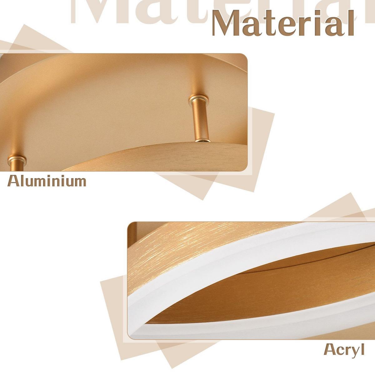 LED-DECKENLEUCHTE Macchia 58/82/24cm - Goldfarben, Metall (82/58/24cm) - Nettlife
