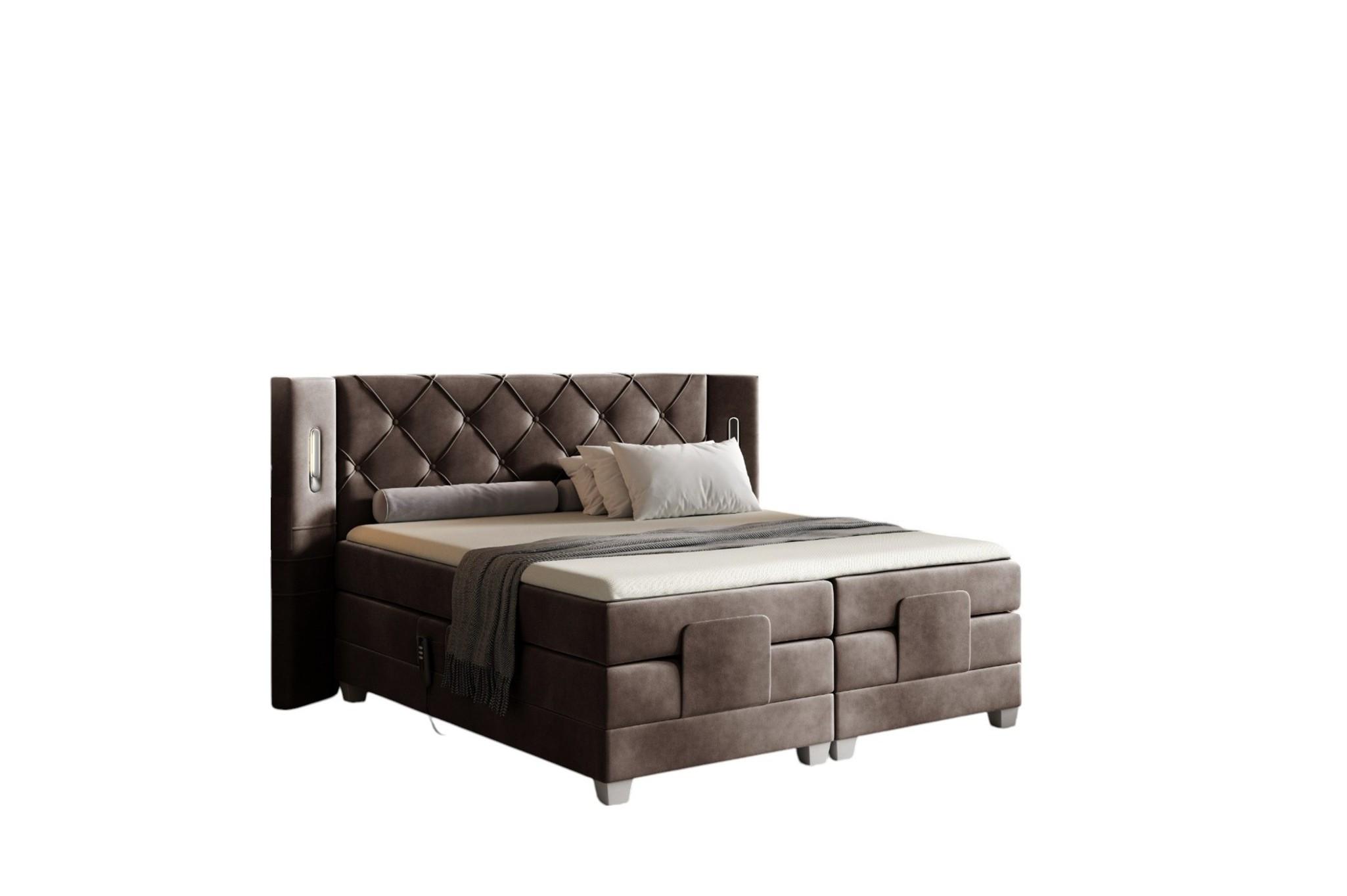 BOXSPRINGBETT Elektrisch Steve - Braun, Holzwerkstoff/Textil (140/200cm) - Fun Möbel