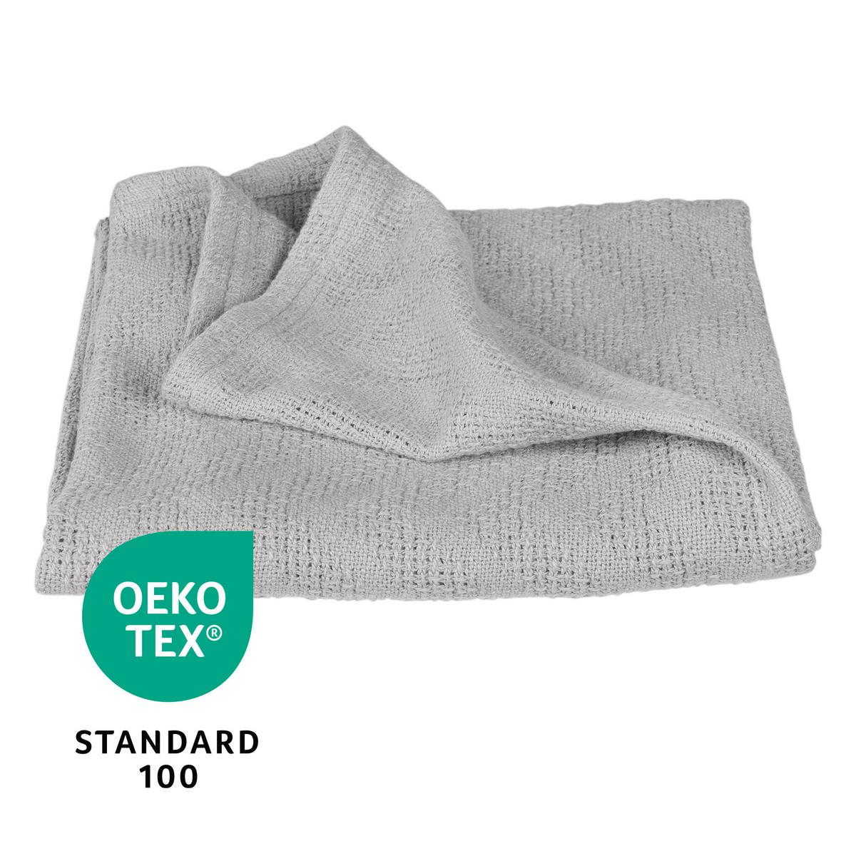 DECKE IN STRICKOPTIK 80 x 80 cm Lil Planet grau - Hellgrau, Textil (80/80cm) - Roba