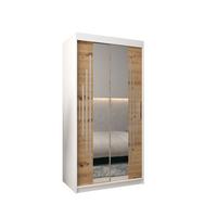 SCHWEBETÜRENSCHRANK 200/100/62 2-türig - Silberfarben/Eiche Artisan, Holz/Kunststoff (100/200/62cm) - Abiks Möbel