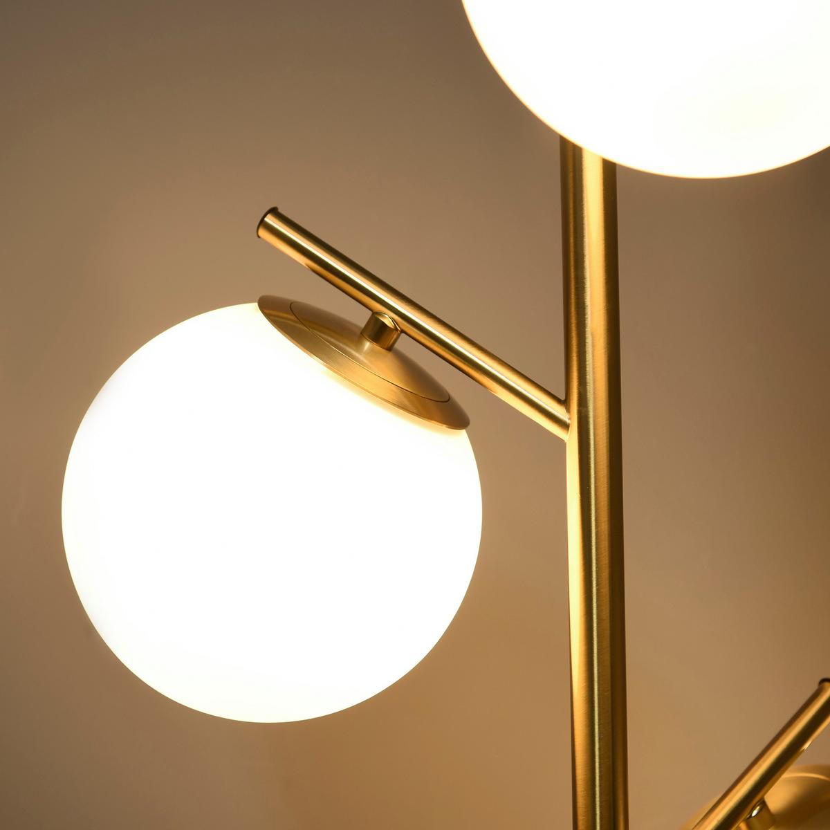 STEHLEUCHTE, Stehlampe, 40 W Standlampe mit E27 Fassung, Metall, ohne Glühbirne - Goldfarben, Metall (27/27/169cm) - HOMCOM
