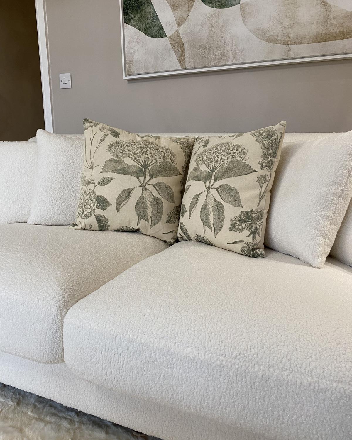 DEKOKISSEN 2er-Set Beige 45/45 cm Rosemary - Beige, Textil (45/45cm) - Beliani