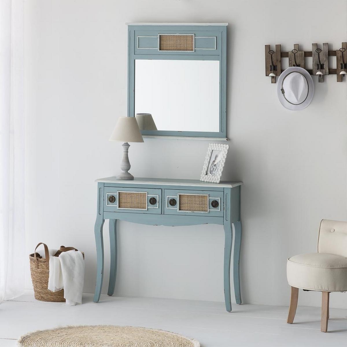 KONSOLENTISCH aus Holz, blau, 90x33x77cm - Blau, Holzwerkstoff (33/90/77cm) - Wanderlust