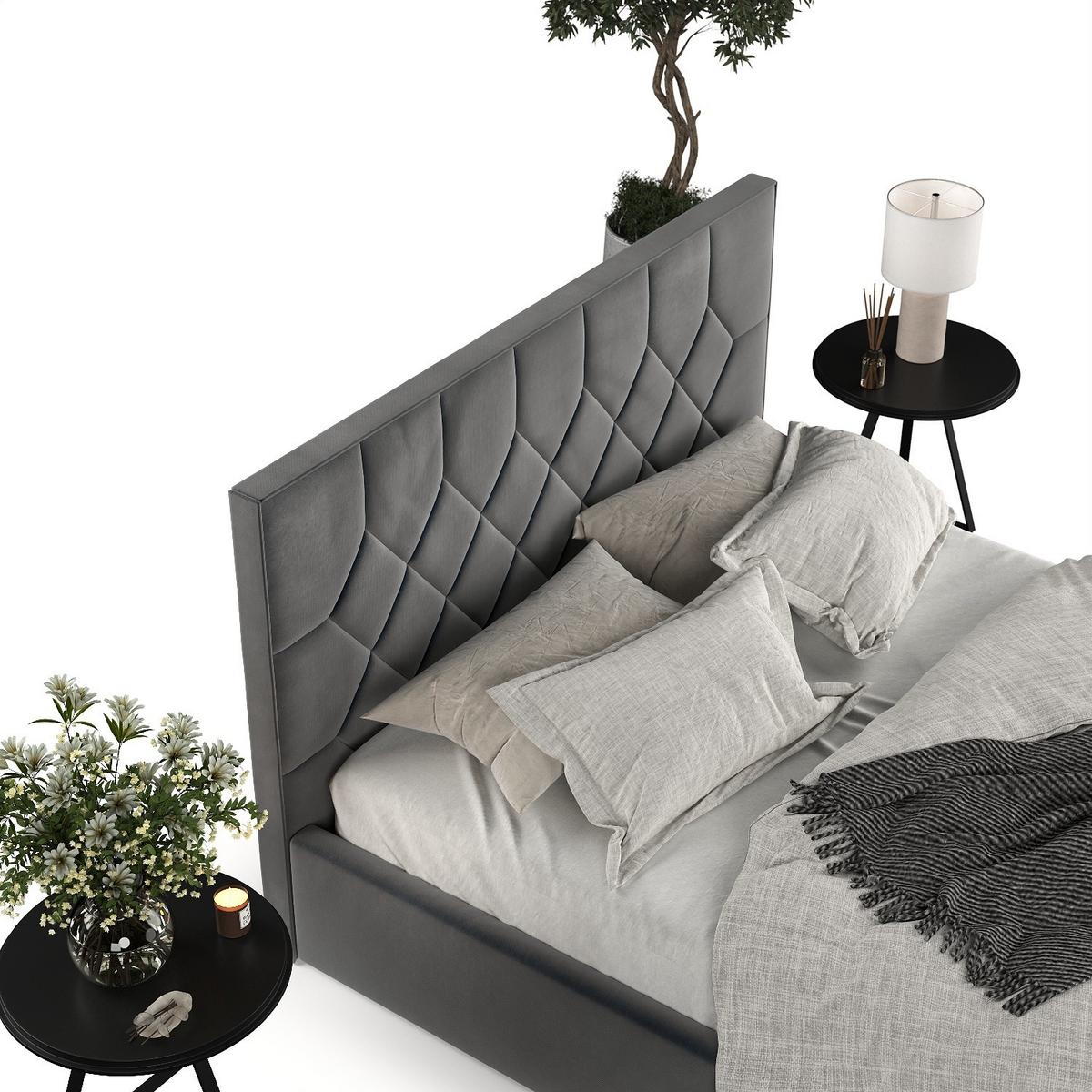 POLSTERBETT Brisa 140/200 cm Anthrazit im Paros Stoff - Anthrazit/Schwarz, Holz/Holzwerkstoff (140/200cm) - AltaBeds