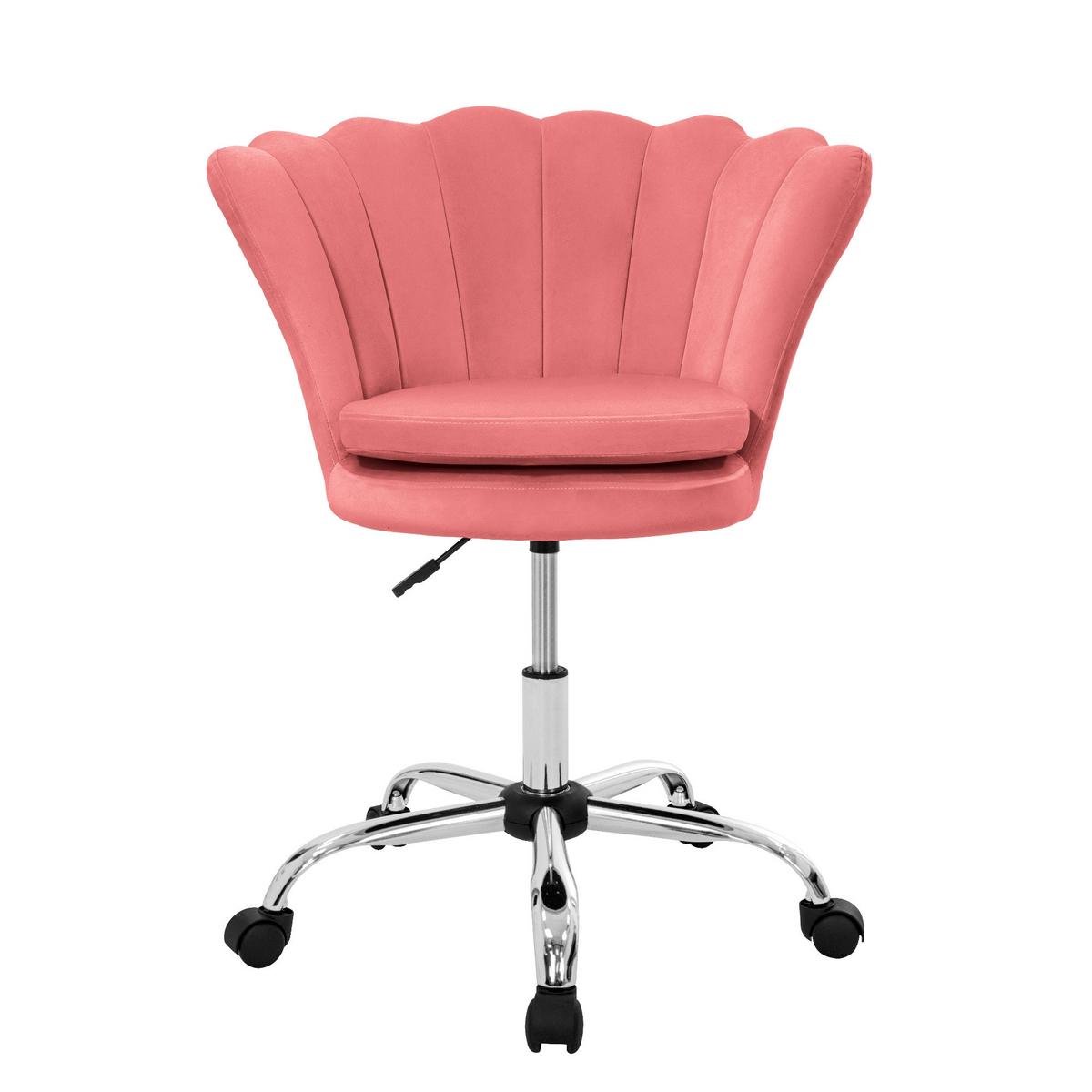 BÜROSTUHL Samt Rosa - Rosa, Metall (68/90/68cm) - ML-DESIGN