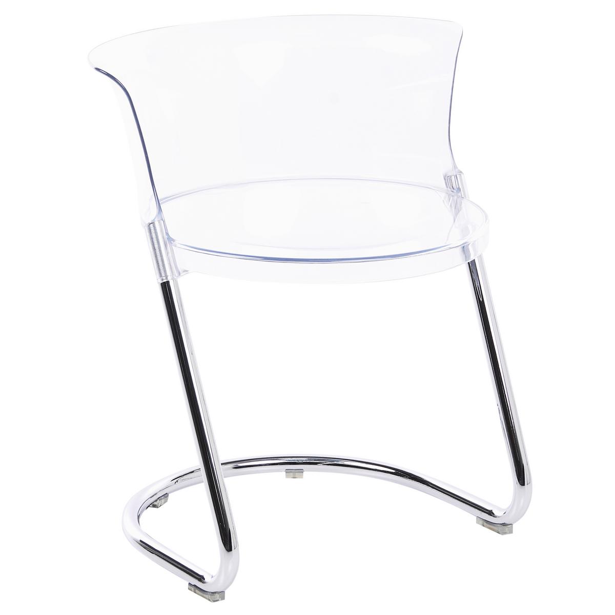 ESSZIMMERSTUHL 2er Set Transparent Oshkosh - Transparent/Silberfarben, Kunststoff (47/63/50cm) - Beliani