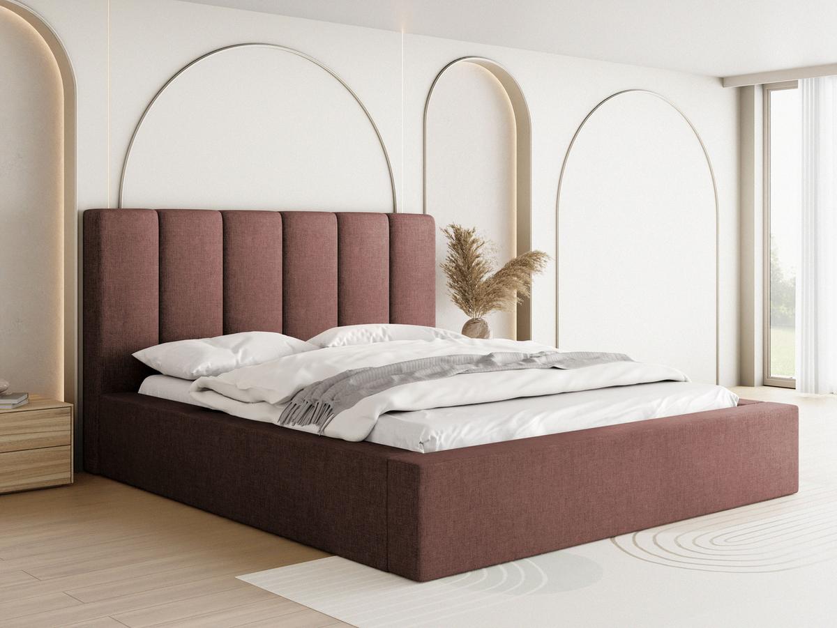 POLSTERBETT Amira - Birkefarben/Altrosa, Holzwerkstoff/Kunststoff (160/200cm) - WFL GROUP