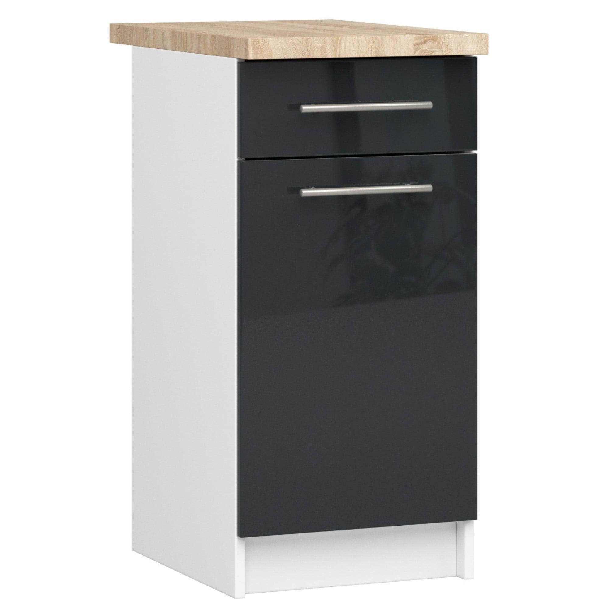UNTERSCHRANK Weiß, Graphit Glanz 85/40/46 - Weiß, Holzwerkstoff (40/85/46cm) - RAUMHIRSCH FURNITURE
