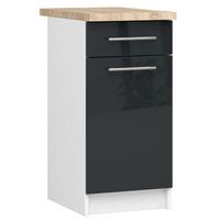 UNTERSCHRANK Weiß, Graphit Glanz 85/40/46 - Weiß, Holzwerkstoff (40/85/46cm) - RAUMHIRSCH FURNITURE