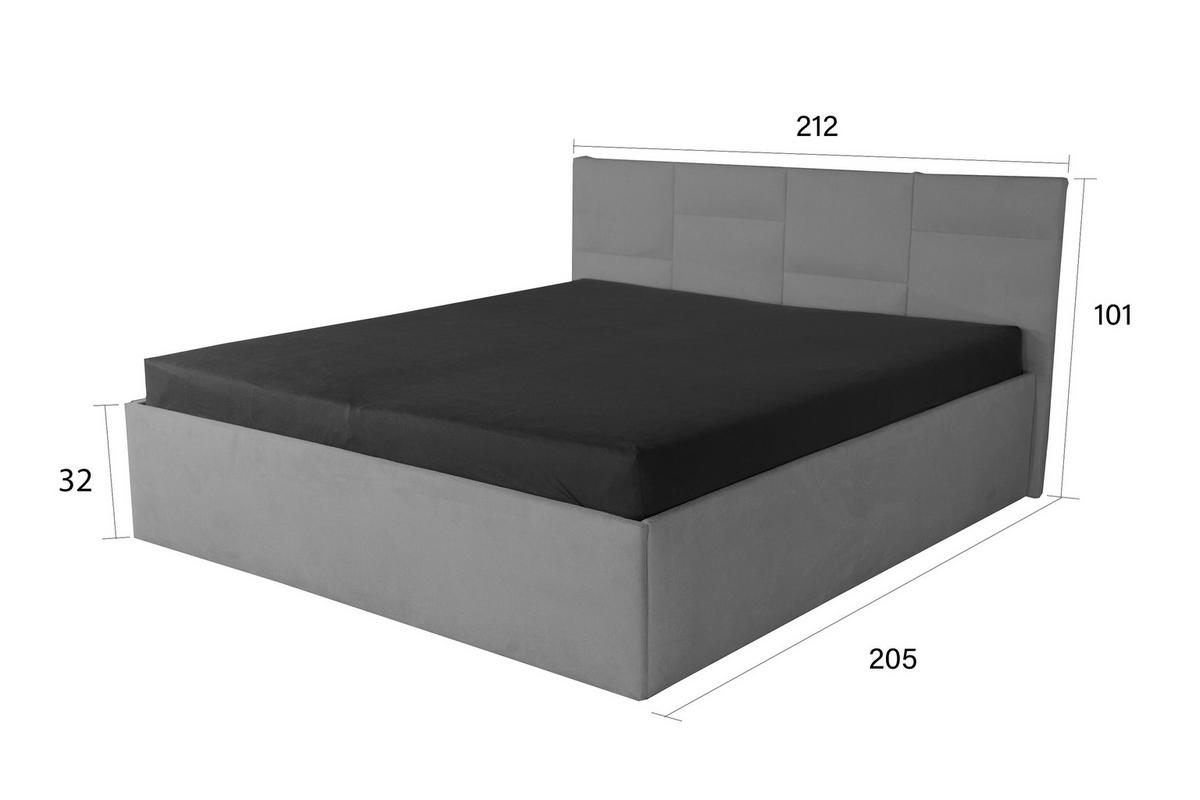 POLSTERBETT Damas Anthrazit 200 x 200 x 32 cm Ohne Matratze und Lattenrost - Anthrazit, Holz (200/200cm) - Halmon Schlafkomfort Betten 
