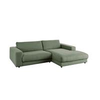 ECKSOFA MADELINE Grün Cord - Schwarz/Olivgrün, Kunststoff/Textil (270/190cm) - KAWOLA