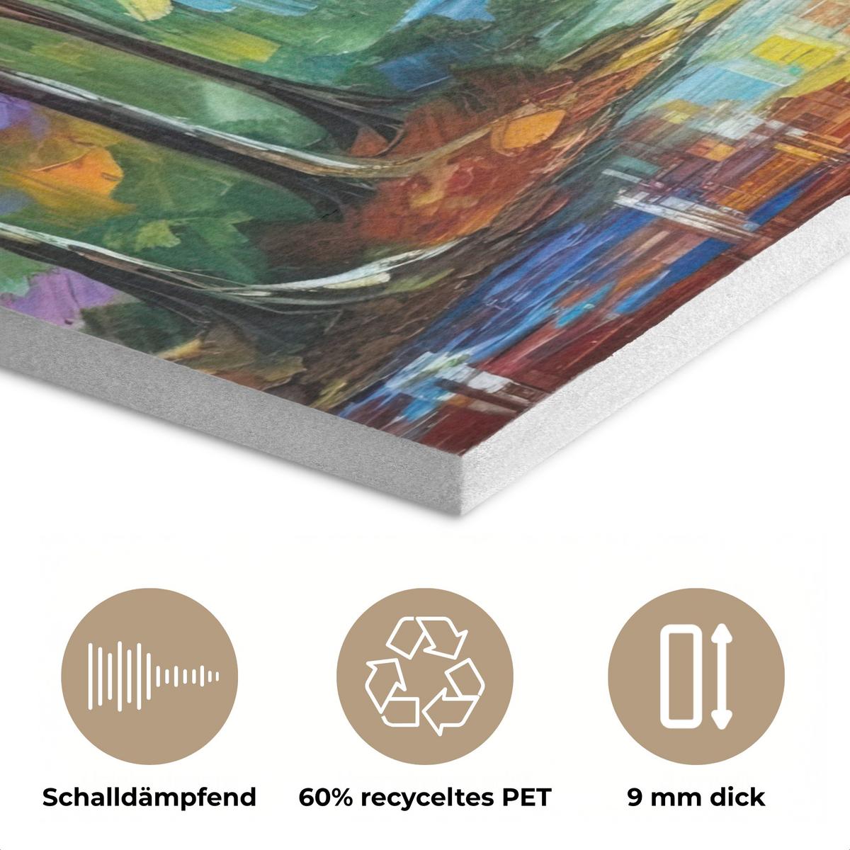 AKUSTIKBILD Landschaft - Wald - Farben - Natur Akustikpaneele 80x80 cm - Multicolor, Kunststoff (80/80/0.9cm) - MuchoWow