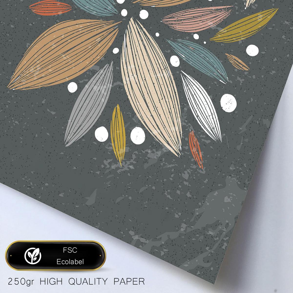 POSTER Set Mit 6 Drucken Von Pflanzen Im Ethnischen Drucker Sammlung Dekorative Rahmen Für Ihr Zuhause Wandkunstdruck A3 & A4 Rahmen Aus Hellem Holz - Beige, Papier (29/3cm) - Nacnic