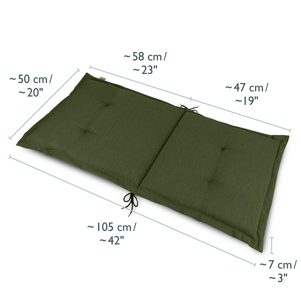 NIEDERLEHNERAUFLAGE HighLux NL 105/50/7cm Dunkelgrün - Dunkelgrün, Textil (50/7/105cm) - Beautissu 
