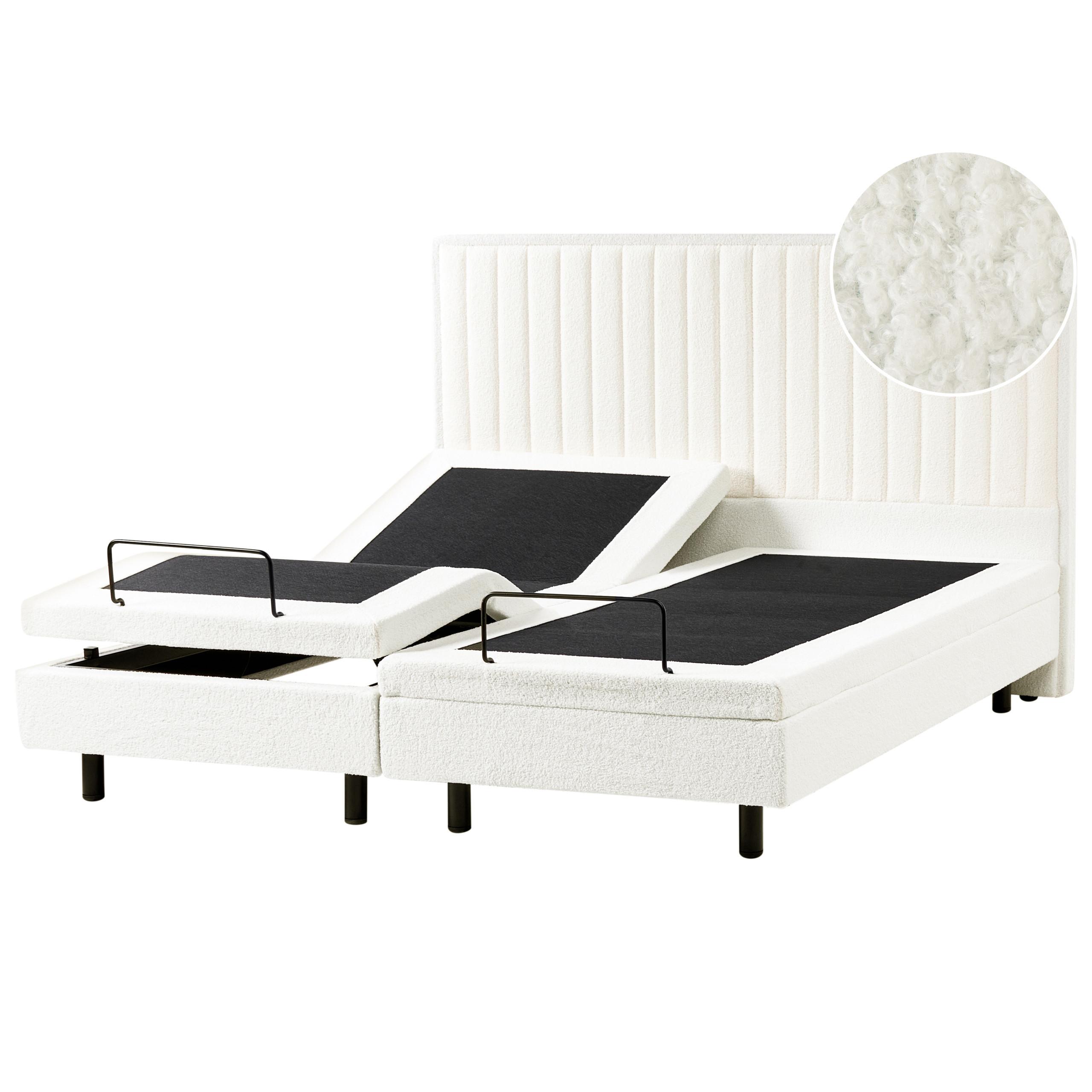 BETT 180/200 cm Cremeweiß Duke II - Schwarz/Weiß, Textil (180/200cm) - Beliani