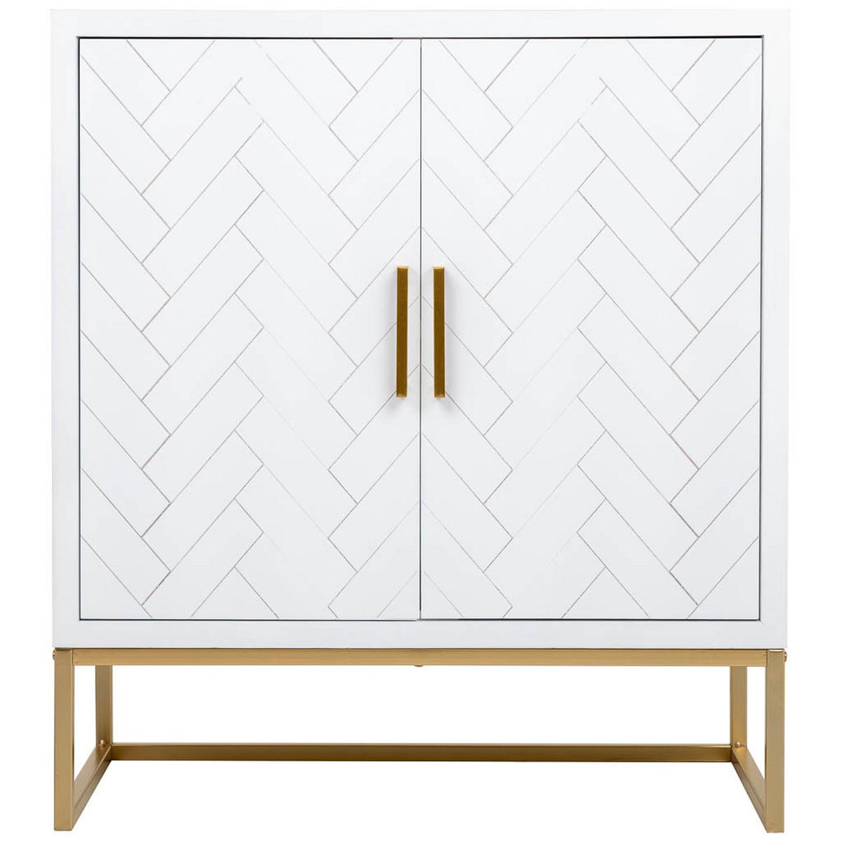 SIDEBOARD aus Metall und Holz, 80x40x89cm - Weiß, Holz (80/89/39cm) - Wanderlust