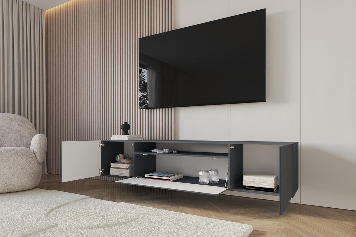 LOWBOARD NOA-2-W 200x40x41 cm - Graphit - Graphitfarben, Holzwerkstoff (200/40/41cm) - ALTDECOR
