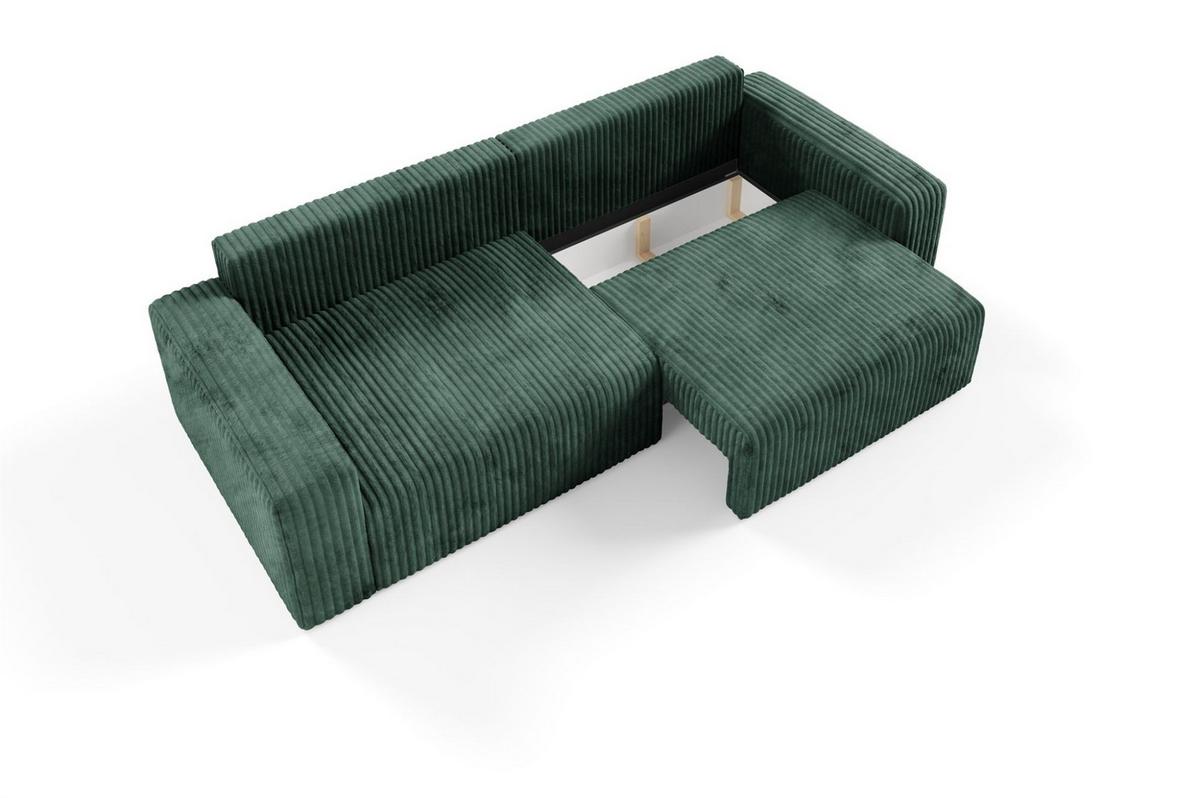 SCHLAFSOFA Natalia - Grün, Holzwerkstoff/Textil (252/85/105cm) - Fun Möbel