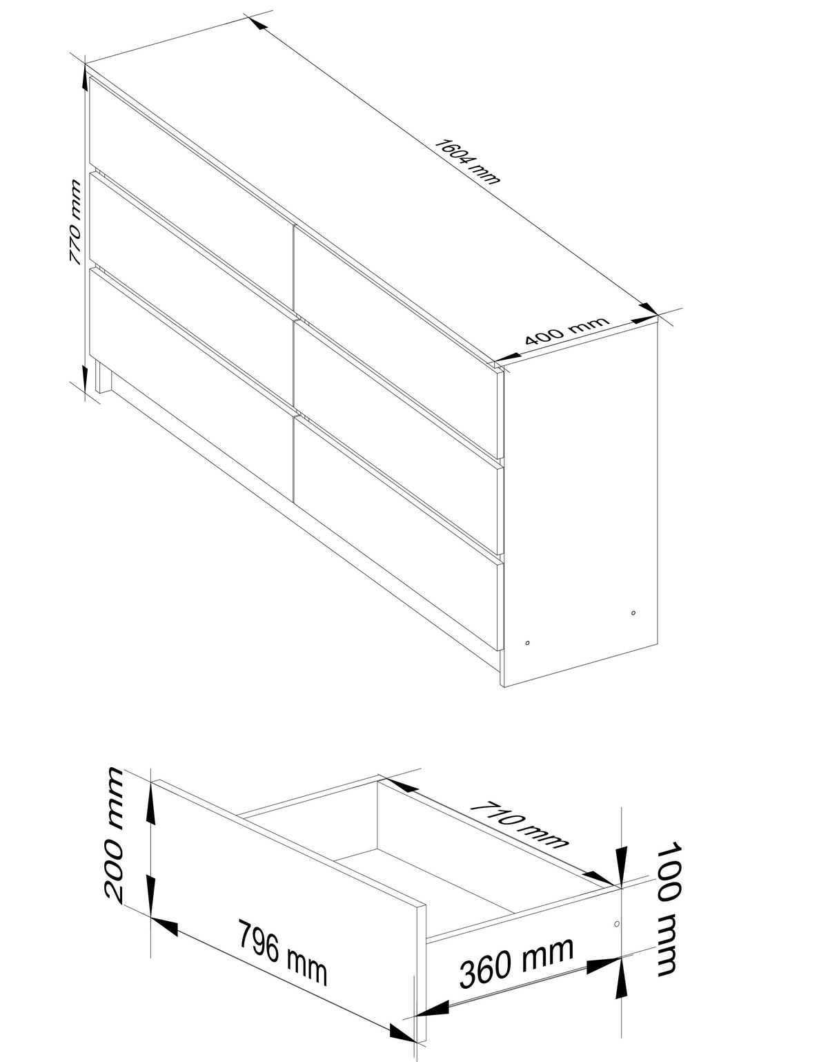 KOMMODE Erlefarben 77/160/40 - Erlefarben, Holzwerkstoff (160/77/40cm) - RAUMHIRSCH FURNITURE