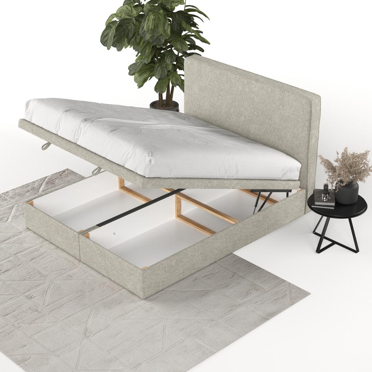 POLSTERBETT Hush mit Stauraum 200/200 cm Beige im Alta Stoff - Beige/Schwarz, Holz/Holzwerkstoff (200/200cm) - AltaBeds