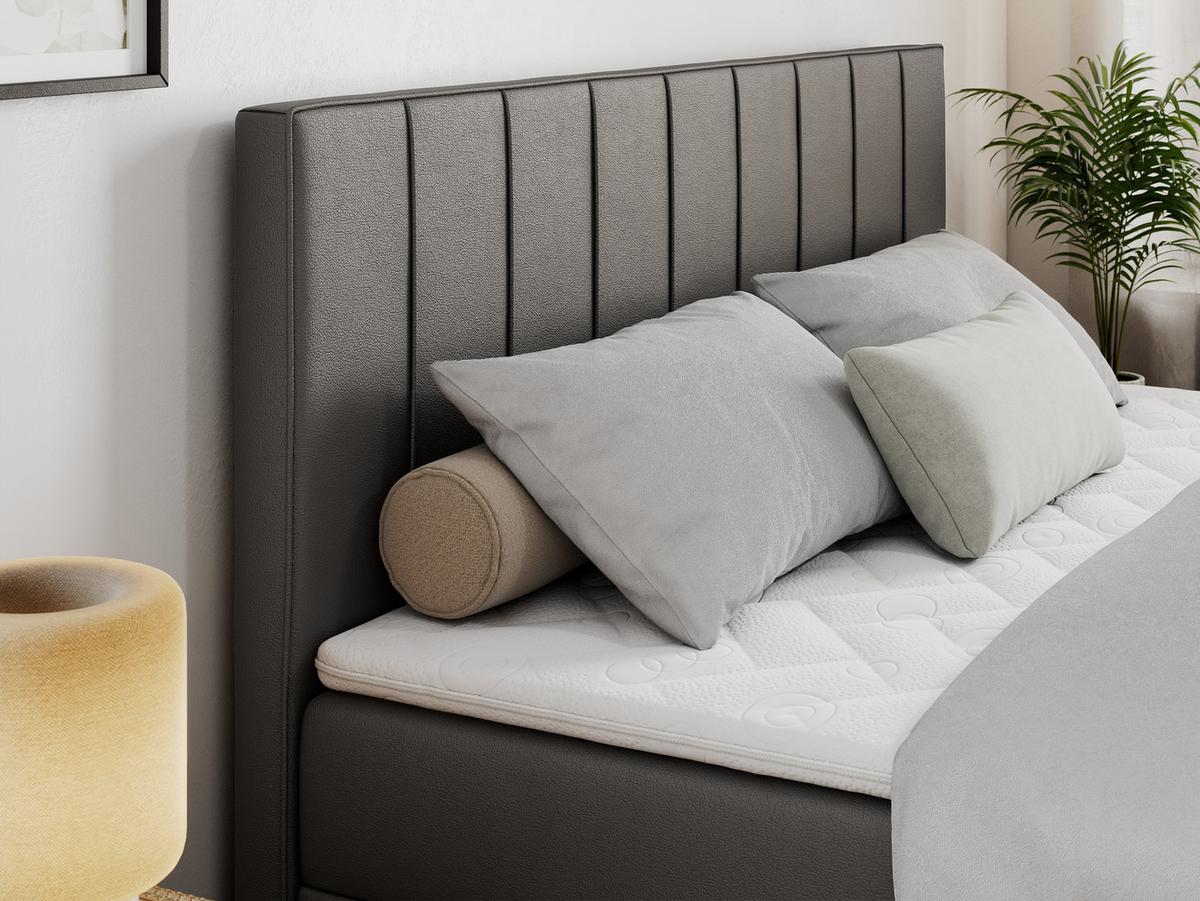 BOXBETT ALLY 160/200 Dunkelgrau Kunstleder - H3 - Dunkelgrau, Holz/Textil (160/200cm) - MKS