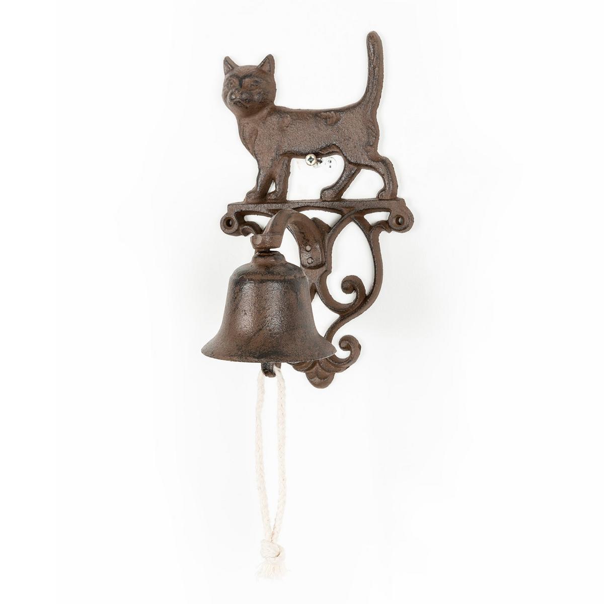 TÜRGLOCKE Gusseisen Katze - Braun, Metall (14/24/13cm) - Homescapes