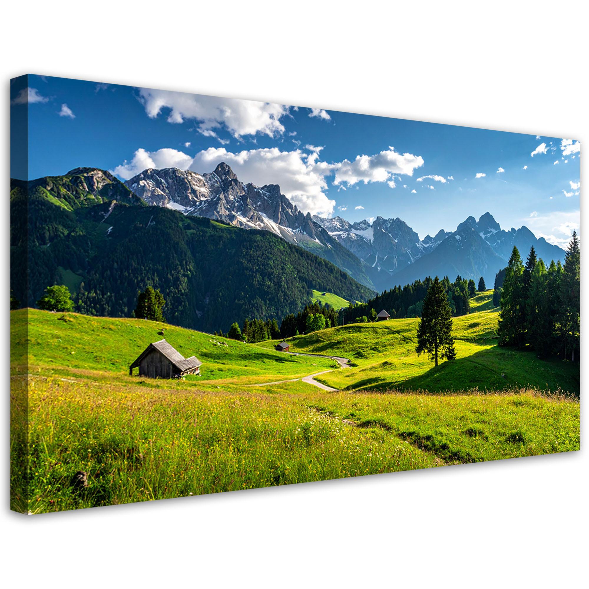 LEINWANDBILD Landschaften 120x60cm - Grün, Textil (120/60cm) - Feeby