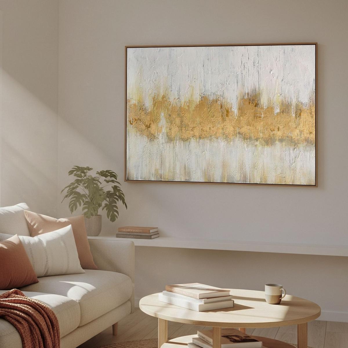 ACRYLBILD HANDGEMALT 90/60 cm - Weiß, Holz/Textil (90/60cm) - KUNSTLOFT