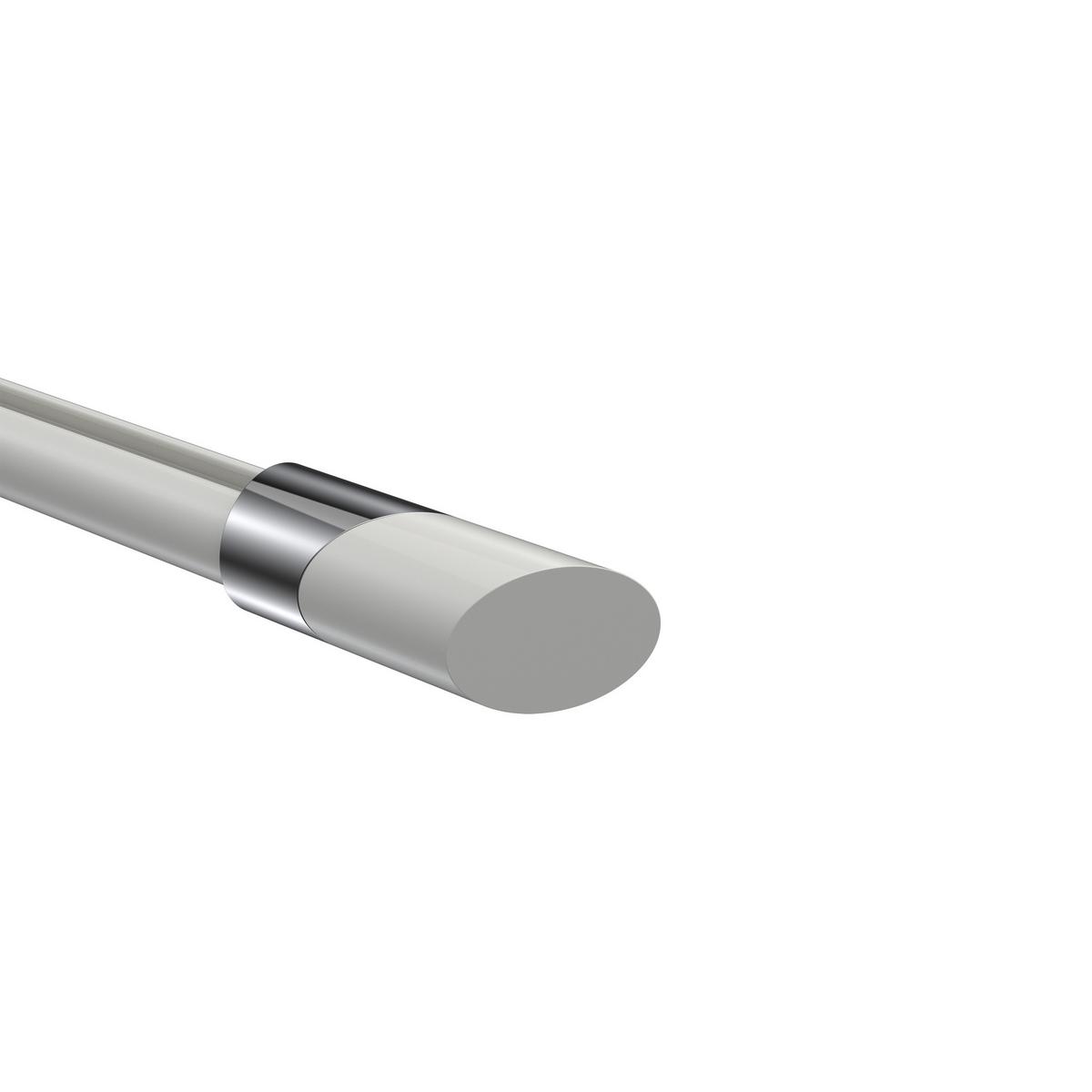 ENDSTÜCKE FÜR GARDINENSTANGEN 20 mm Ø, Verano Chrom/Weiß, Packung 2 Stück - Chromfarben/Weiß, Metall (6.1/2.5/2.5cm) - INTERDECO