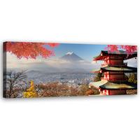 WANDBILD berg fuji landschaft - Multicolor, Textil (90/30cm) - Feeby
